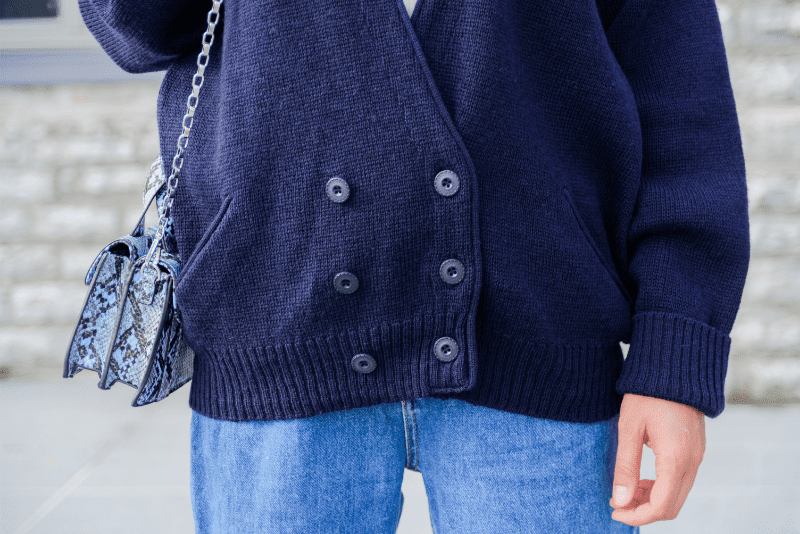 cardigan bleu