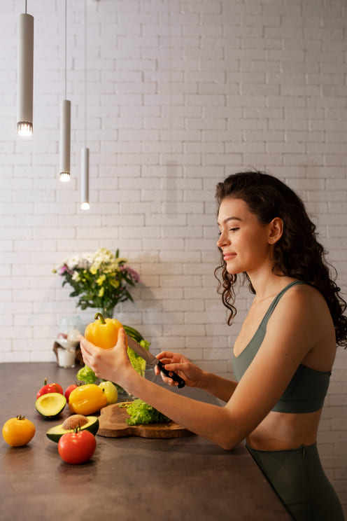 femme qui prépare des fruits