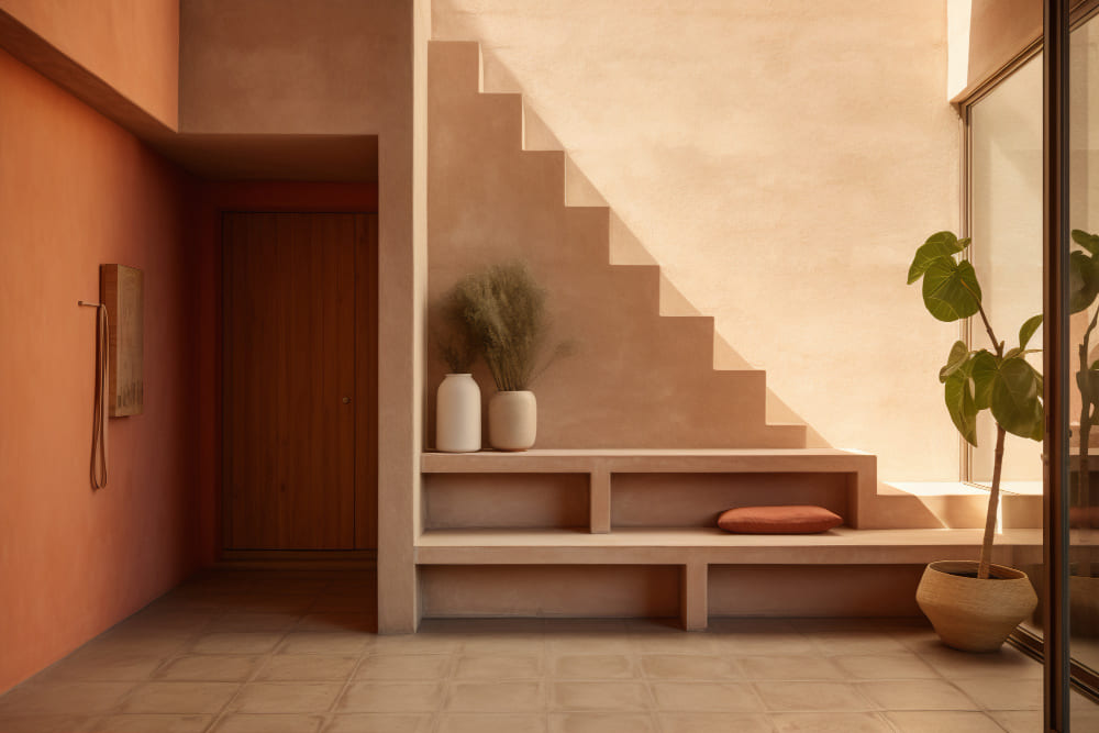 escalier moderne avec des rangements 