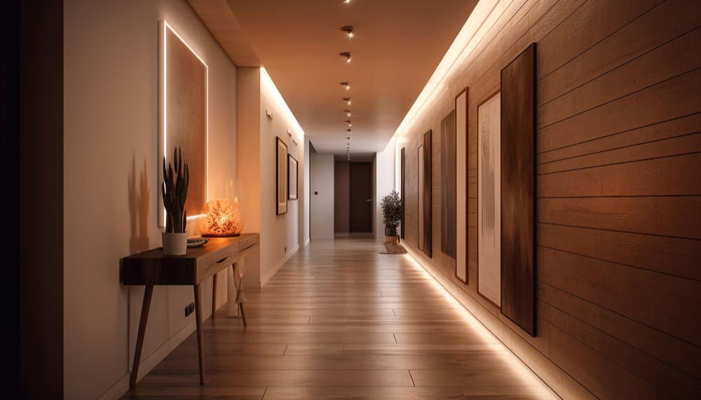 entrée avec un éclairage moderne