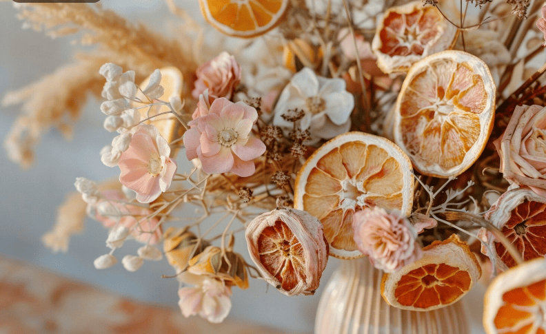 bouquet fleurs sechees orange