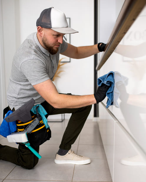 finition dans une salle de bain